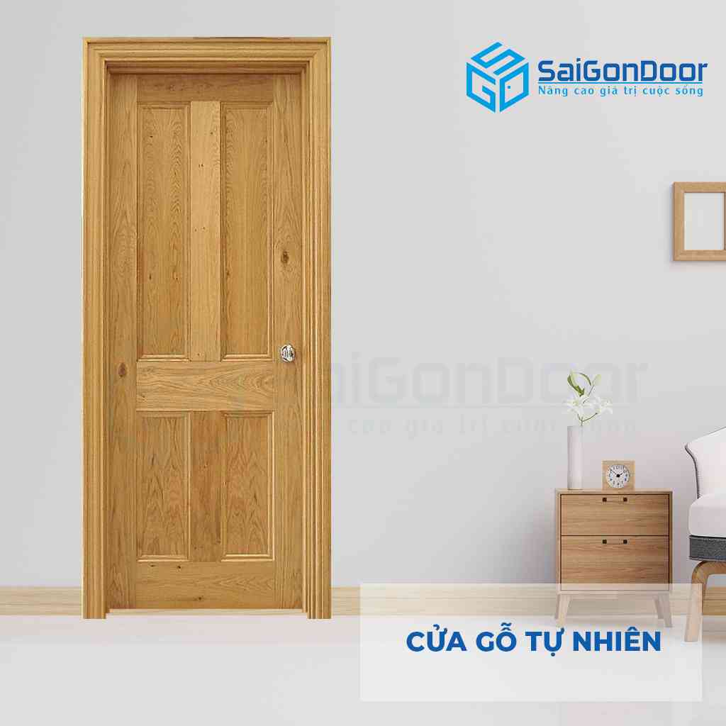 Cửa gỗ tự nhiên được dùng làm cửa phòng ngủ, cửa đi lại hay thông phòng,...